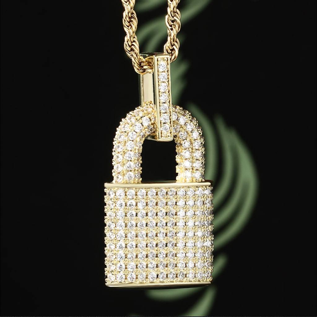 Faux Diamond Lock Pendant Women's Fashion  