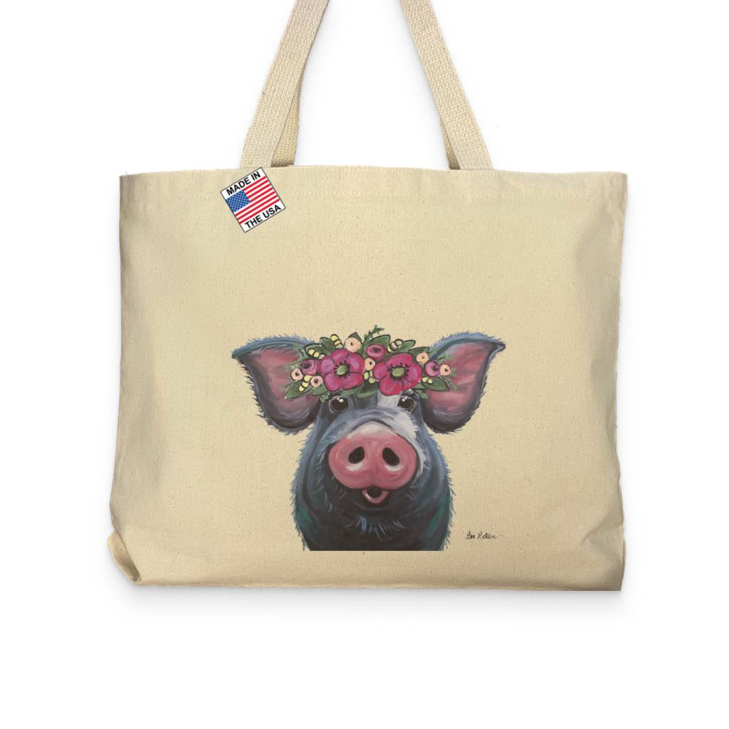 Pig Lover Pocket Tote Bag Women's Fashion  