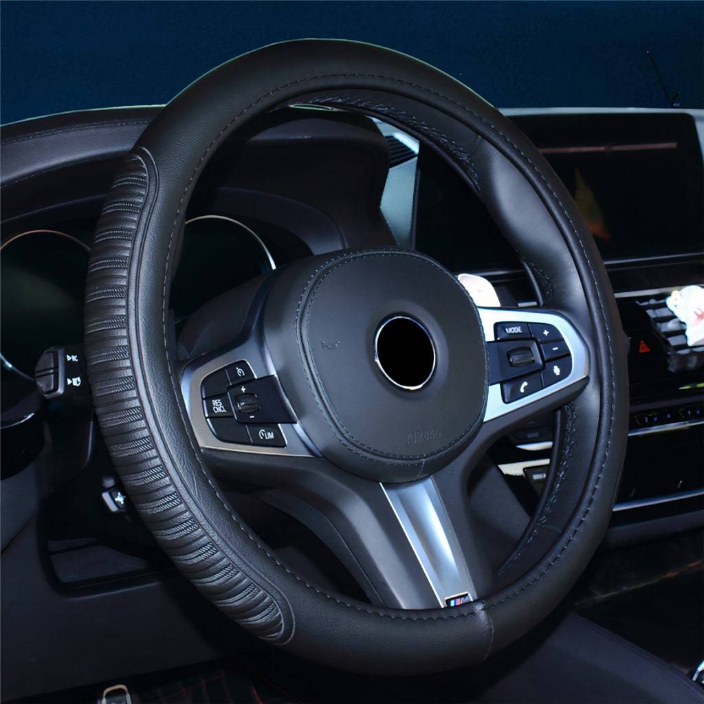 Black Stitched Steering Wheel Cover Car Accessories Black Stitched Steering Wheel Cover Car Accessories