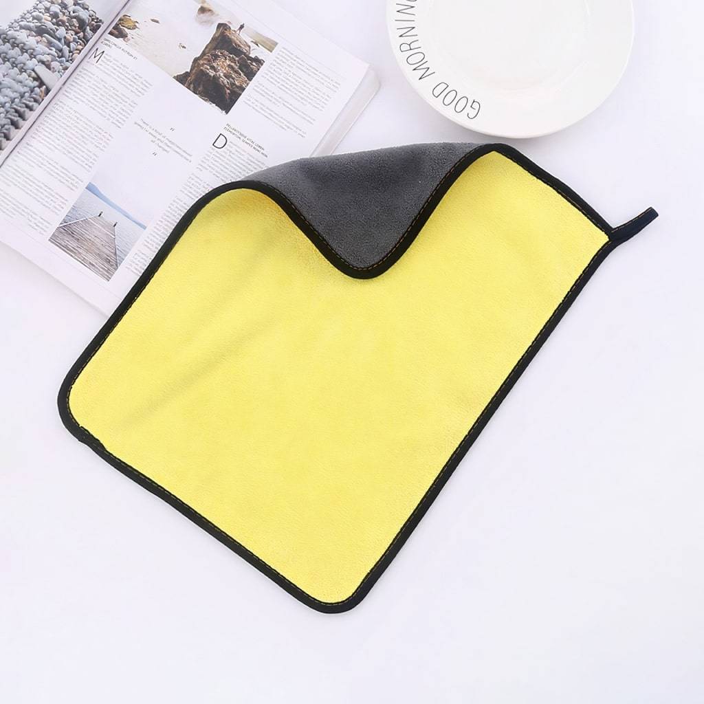 Absorbent Velvet Towel Car Accessories Color : Yellow|Green|Blue Absorbent Velvet Towel Car Accessories Color : Yellow|Green|Blue