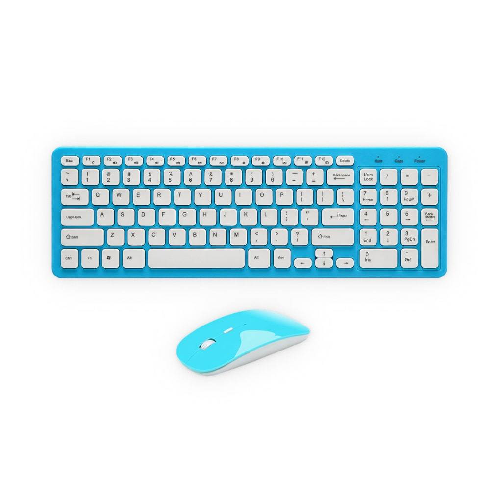 Blue Wireless Keyboard & Mouse Gadgets & Electronics Blue Wireless Keyboard & Mouse Gadgets & Electronics