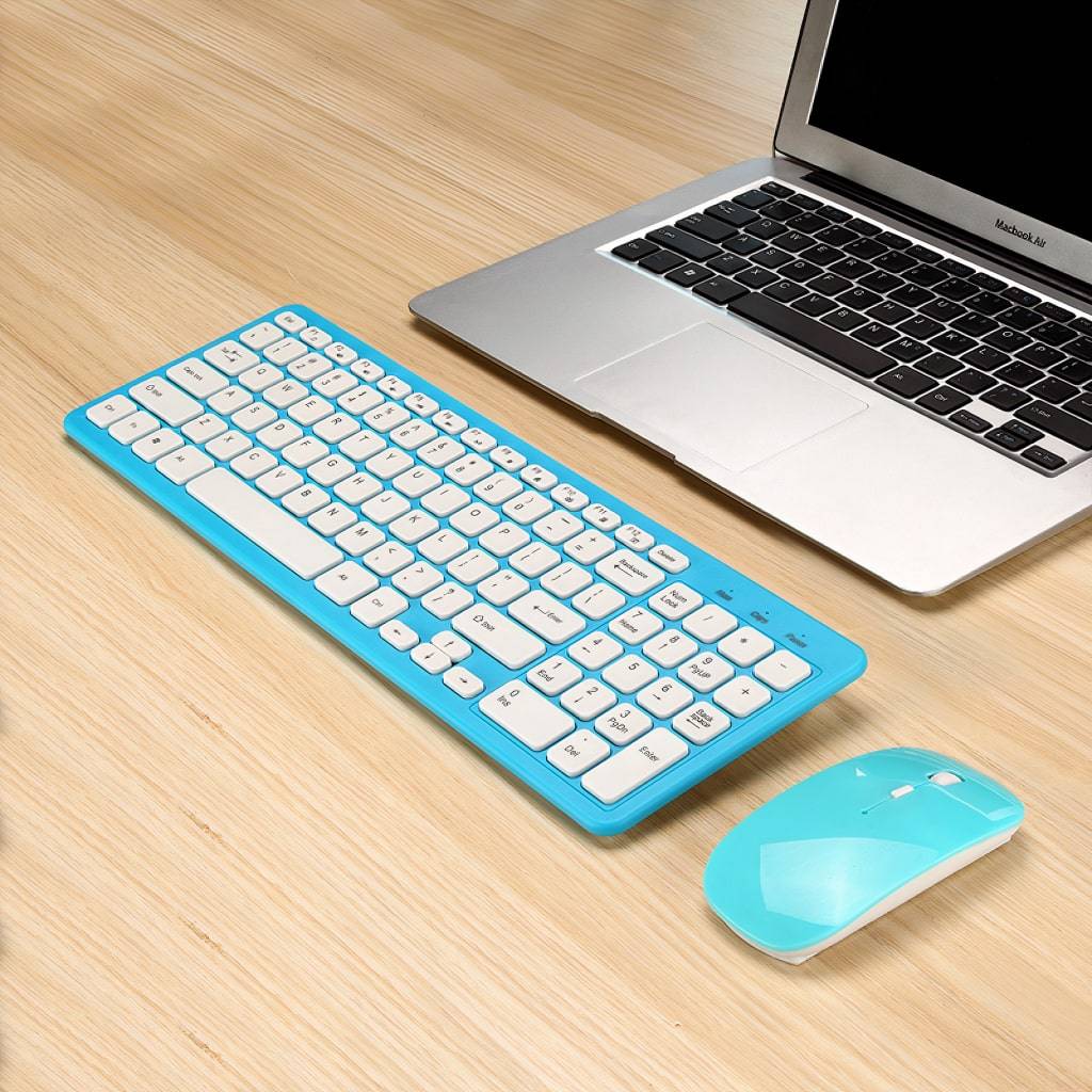 Blue Wireless Keyboard & Mouse Gadgets & Electronics Blue Wireless Keyboard & Mouse Gadgets & Electronics