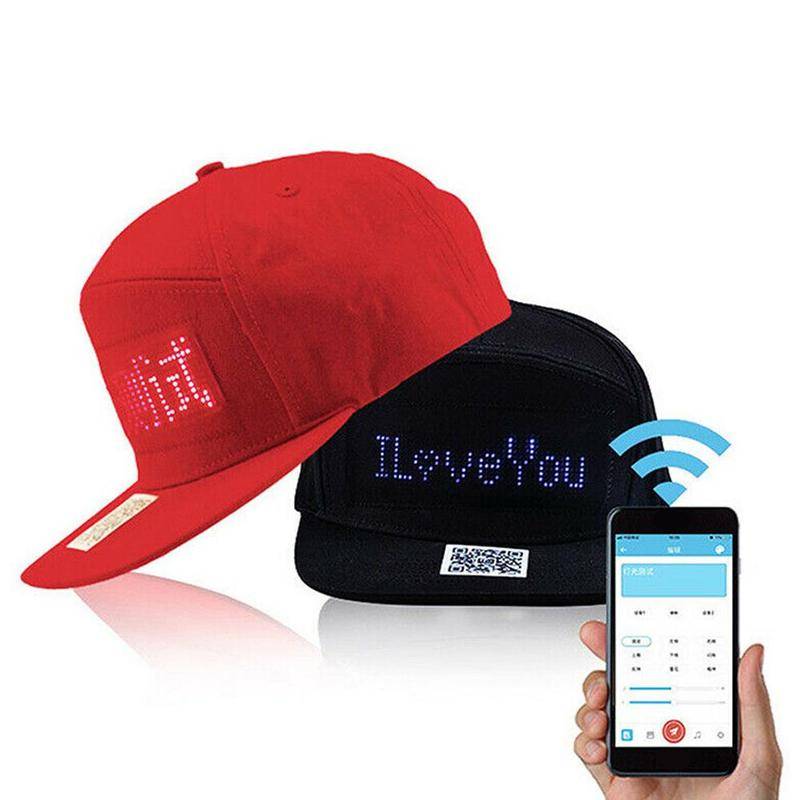 LED Message Cap Women’s Fashion Color : Red|Black LED Message Cap