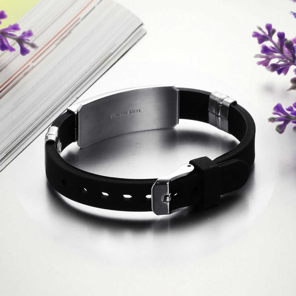 3330-2589e0.jpg Black Stainless Steel Bracelet Women's Fashion