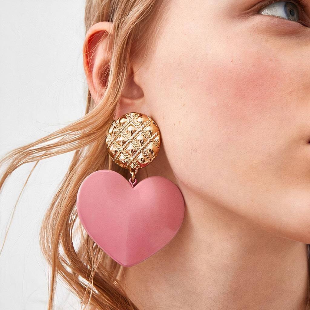 Big Heart Drop Earrings Women’s Fashion Big Heart Drop Earrings Women's Fashion