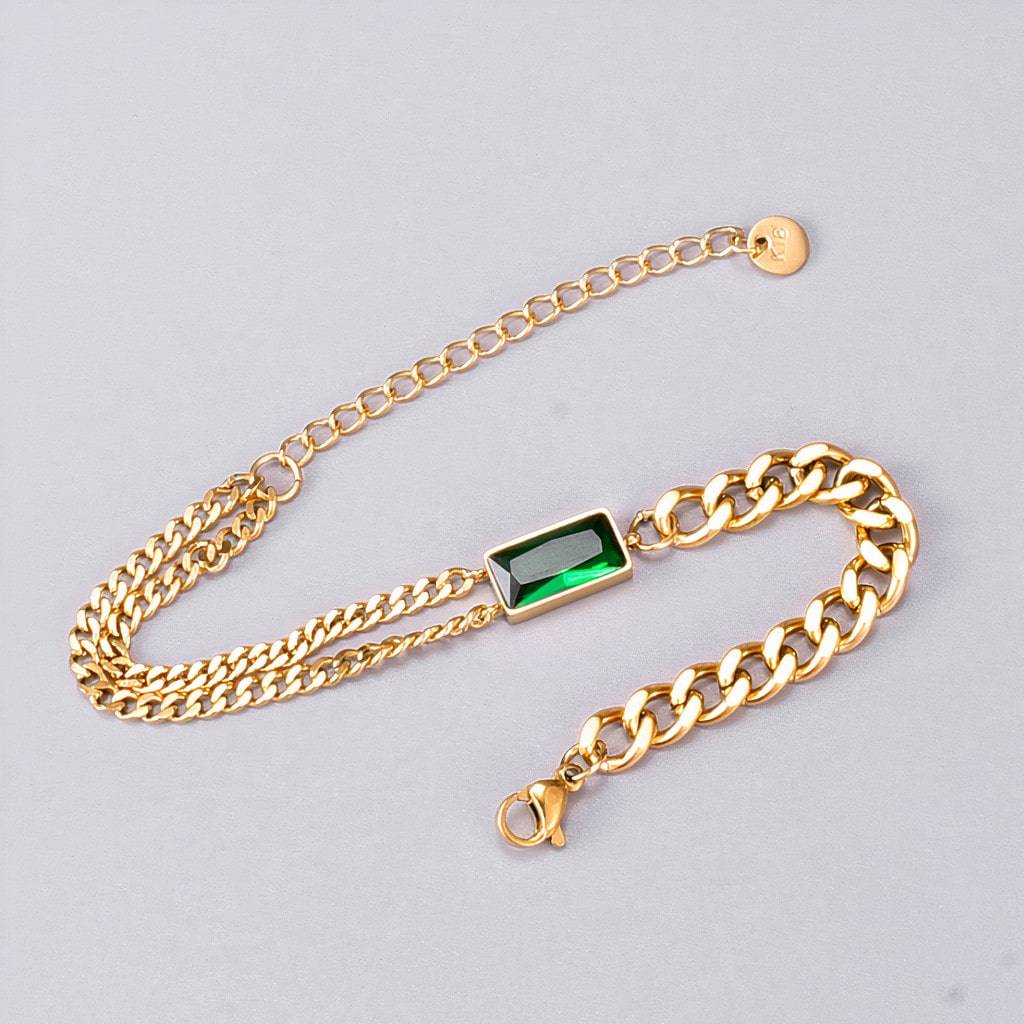 Emerald Charm Bracelet Women’s Fashion Emerald Charm Bracelet Women's Fashion