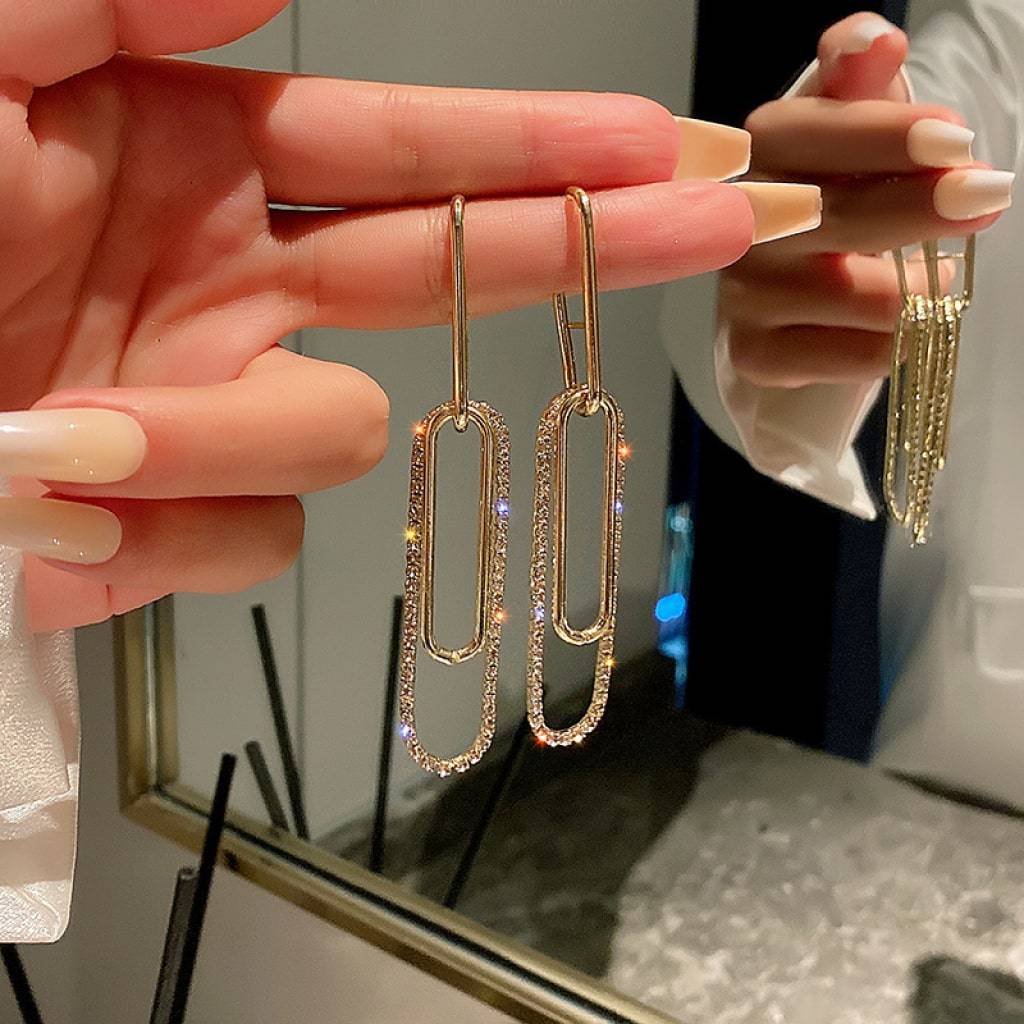 Oblong Shiny Earrings Women’s Fashion Oblong Shiny Earrings Women's Fashion