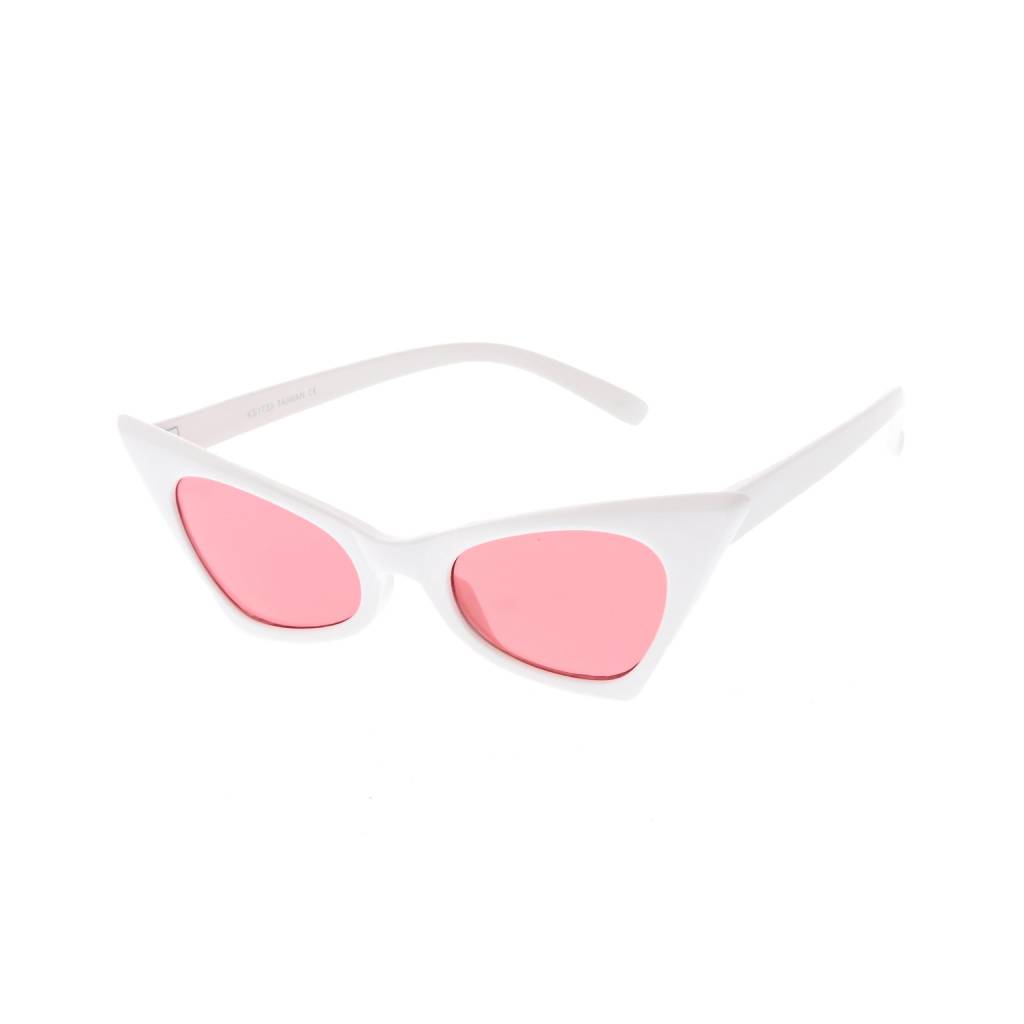 Women’s White & Hot Pink Retro Cat-Eye Sunglasses Women’s Fashion Women’s White & Hot Pink Retro Cat-Eye Sunglasses Women's Fashion