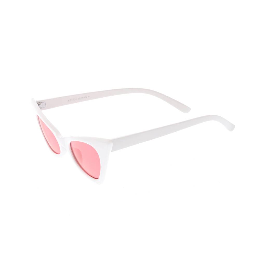 Women’s White & Hot Pink Retro Cat-Eye Sunglasses Women’s Fashion Women’s White & Hot Pink Retro Cat-Eye Sunglasses Women's Fashion