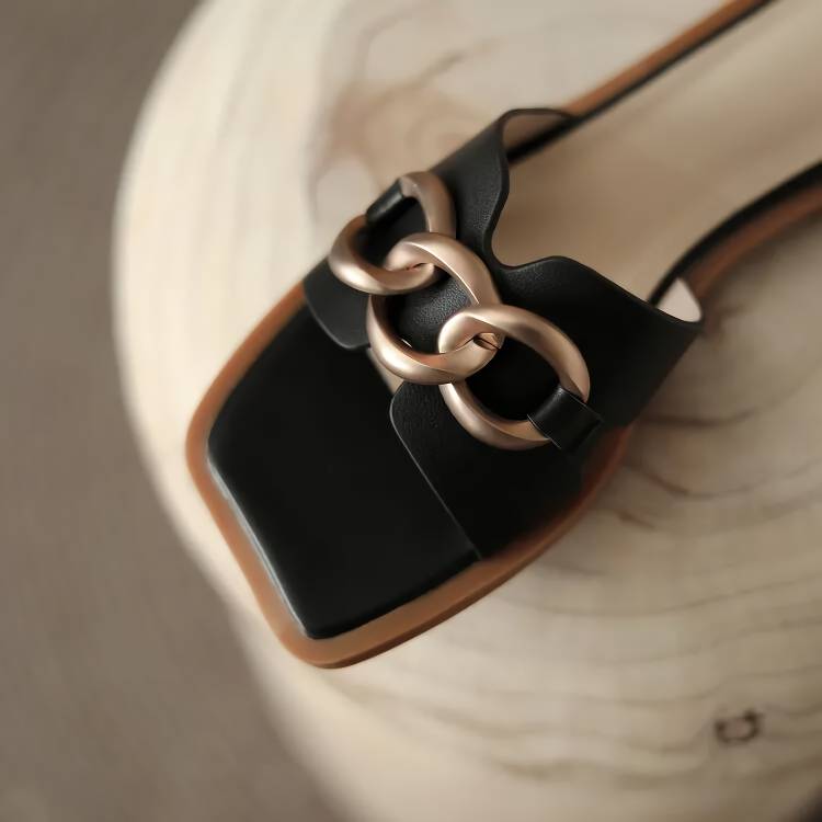 Summer Square Toe Leather Slippers New Arrivals Women’s Fashion Color : Black|Beige Summer Square Toe Leather Slippers New Arrivals Women's Fashion Color : Black|Beige